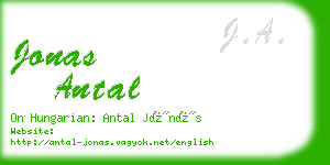 jonas antal business card